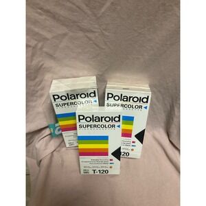 Polaroid Supercolor Blank Video Cassette VHS Tapes T-120 Lot of 5 (SEALED)